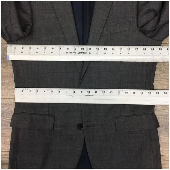 J CREW Mens Blazer Sport Coat Casual Jacket Size 38R‎ Gray Wool Suit THOMPSON